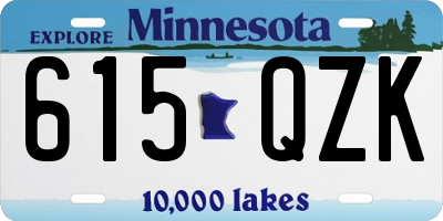 MN license plate 615QZK