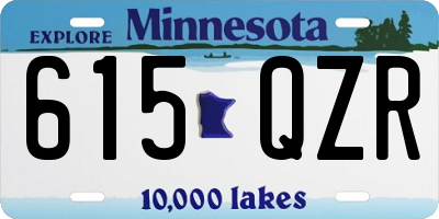 MN license plate 615QZR