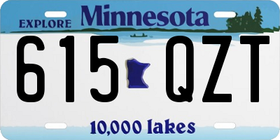 MN license plate 615QZT