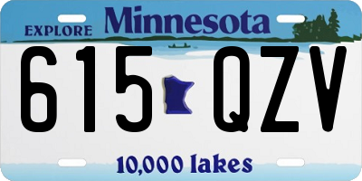 MN license plate 615QZV