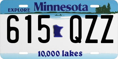 MN license plate 615QZZ