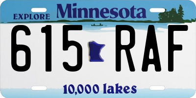 MN license plate 615RAF