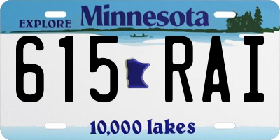 MN license plate 615RAI