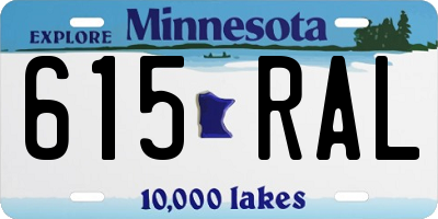 MN license plate 615RAL