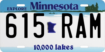 MN license plate 615RAM
