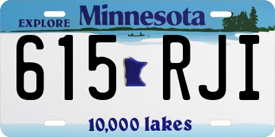 MN license plate 615RJI
