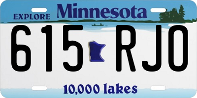 MN license plate 615RJO