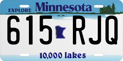 MN license plate 615RJQ