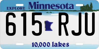 MN license plate 615RJU