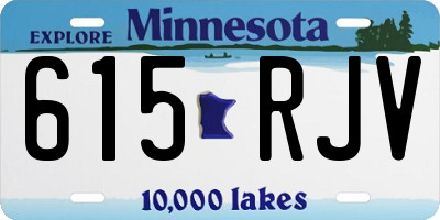 MN license plate 615RJV