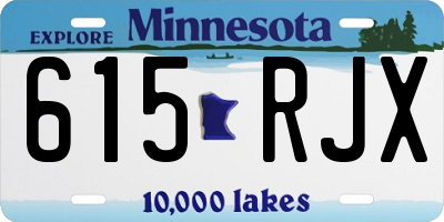 MN license plate 615RJX