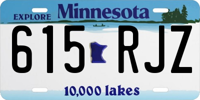 MN license plate 615RJZ