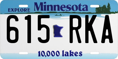 MN license plate 615RKA
