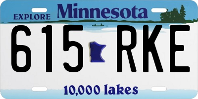 MN license plate 615RKE
