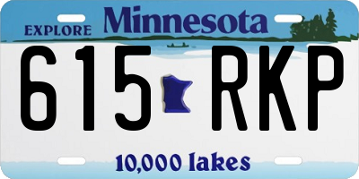 MN license plate 615RKP