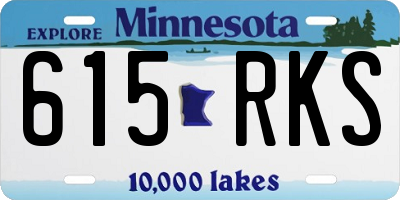 MN license plate 615RKS