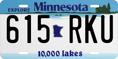 MN license plate 615RKU