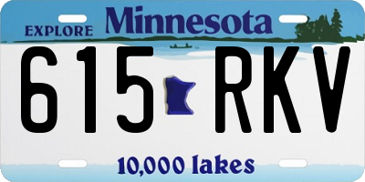 MN license plate 615RKV