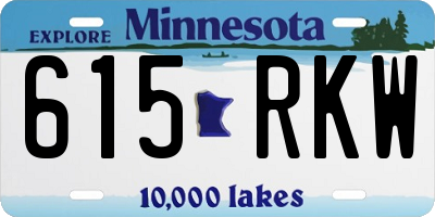 MN license plate 615RKW