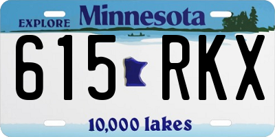 MN license plate 615RKX