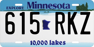MN license plate 615RKZ