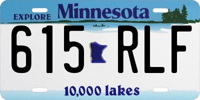 MN license plate 615RLF