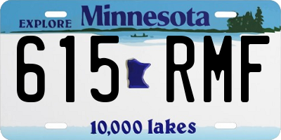 MN license plate 615RMF