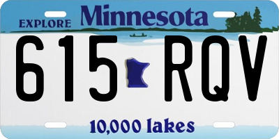 MN license plate 615RQV