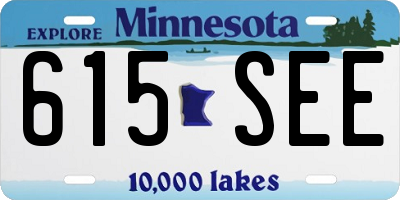 MN license plate 615SEE