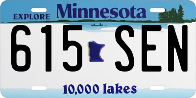 MN license plate 615SEN
