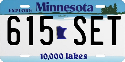 MN license plate 615SET