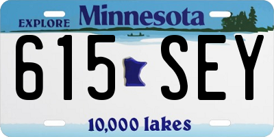 MN license plate 615SEY