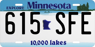 MN license plate 615SFE