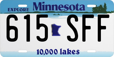 MN license plate 615SFF
