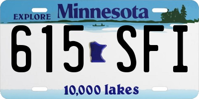 MN license plate 615SFI