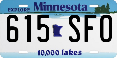 MN license plate 615SFO