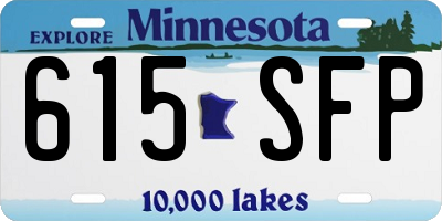 MN license plate 615SFP