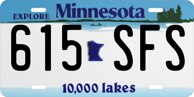 MN license plate 615SFS
