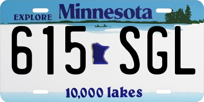 MN license plate 615SGL