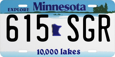MN license plate 615SGR