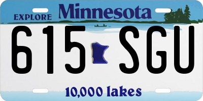 MN license plate 615SGU
