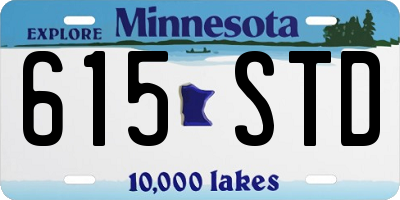 MN license plate 615STD