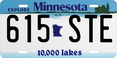 MN license plate 615STE