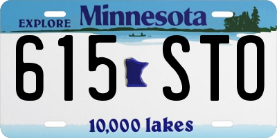 MN license plate 615STO