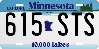MN license plate 615STS