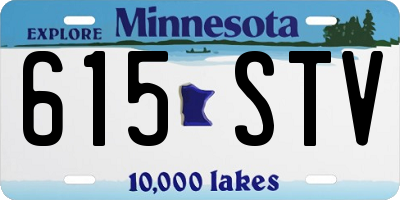 MN license plate 615STV