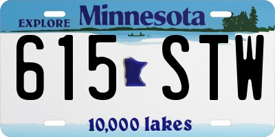 MN license plate 615STW