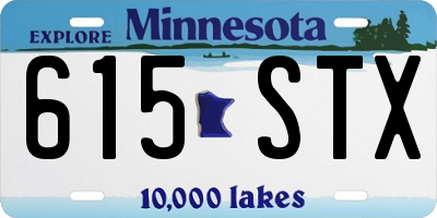 MN license plate 615STX