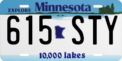 MN license plate 615STY