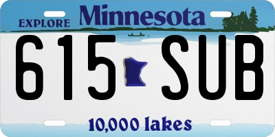 MN license plate 615SUB